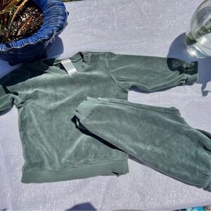 Green Velour Kids' Tracksuit